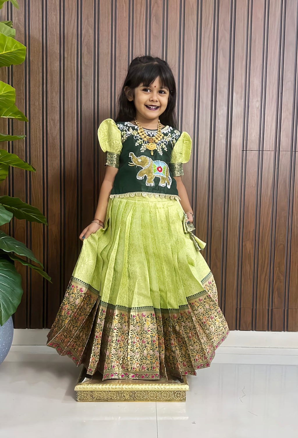 Paithani Kids Lehenga Choli – Silk Zari Weaving with Heavy Paithani Border