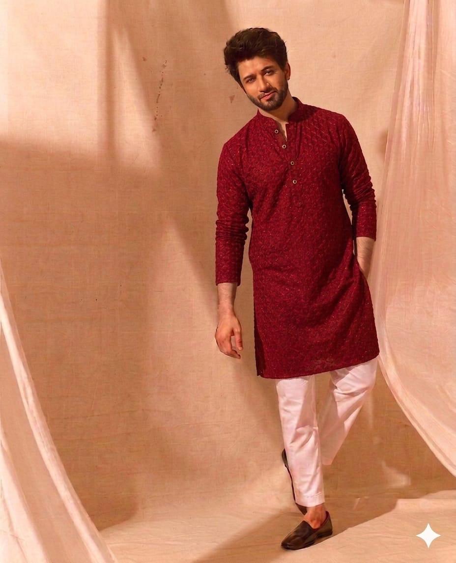 KALP Men’s Traditional Heavy Kurta with Payjama