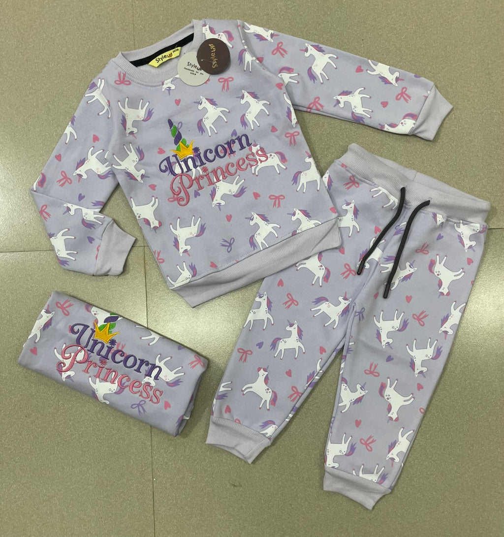 Kids Korean Fancy Winter Sweatshirt Set