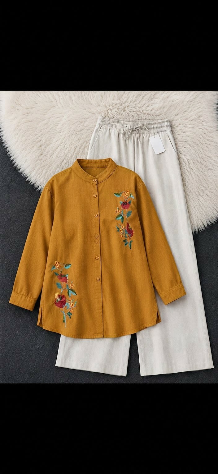 HIP COVERING PLUS SIZE DAISY MULMUL CO-ORD SET 😍