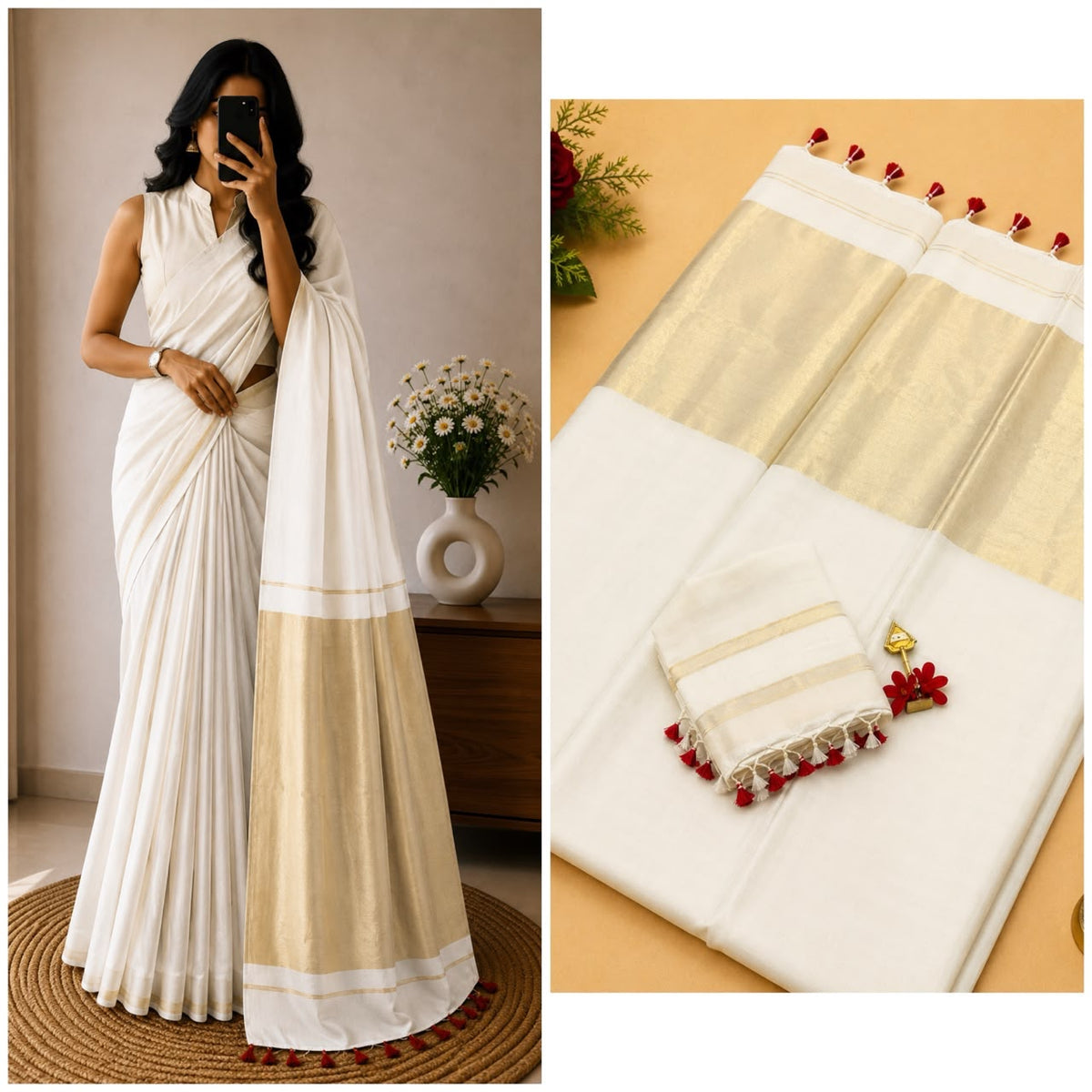 Nayanthara Inspired Khadi Saree
