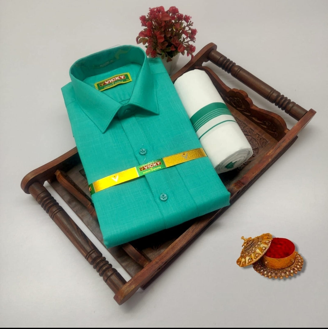 Premium Men's Traditional Shirt & Mundu Combo Set