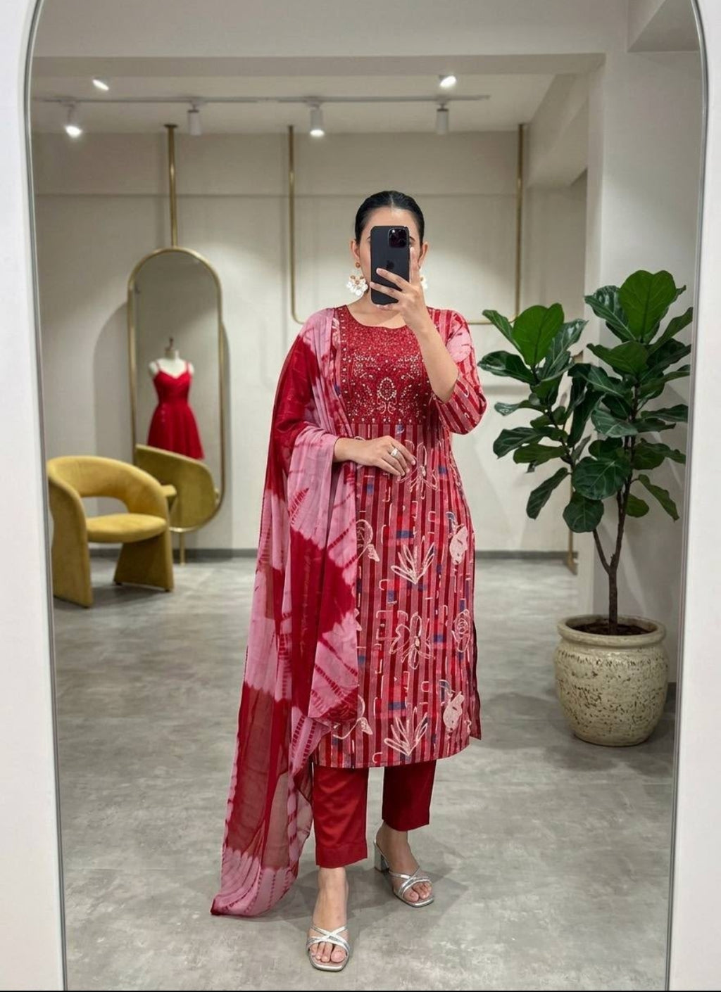Women’s Floral Printed 3-Piece Kurta Set with Dupatta