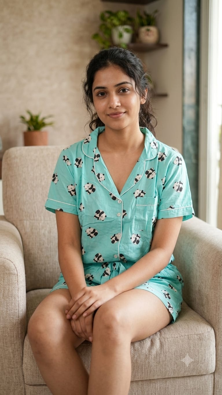 Women's Rayon Shorts Nightwear Set – Free Size (Up to 40 Bust)