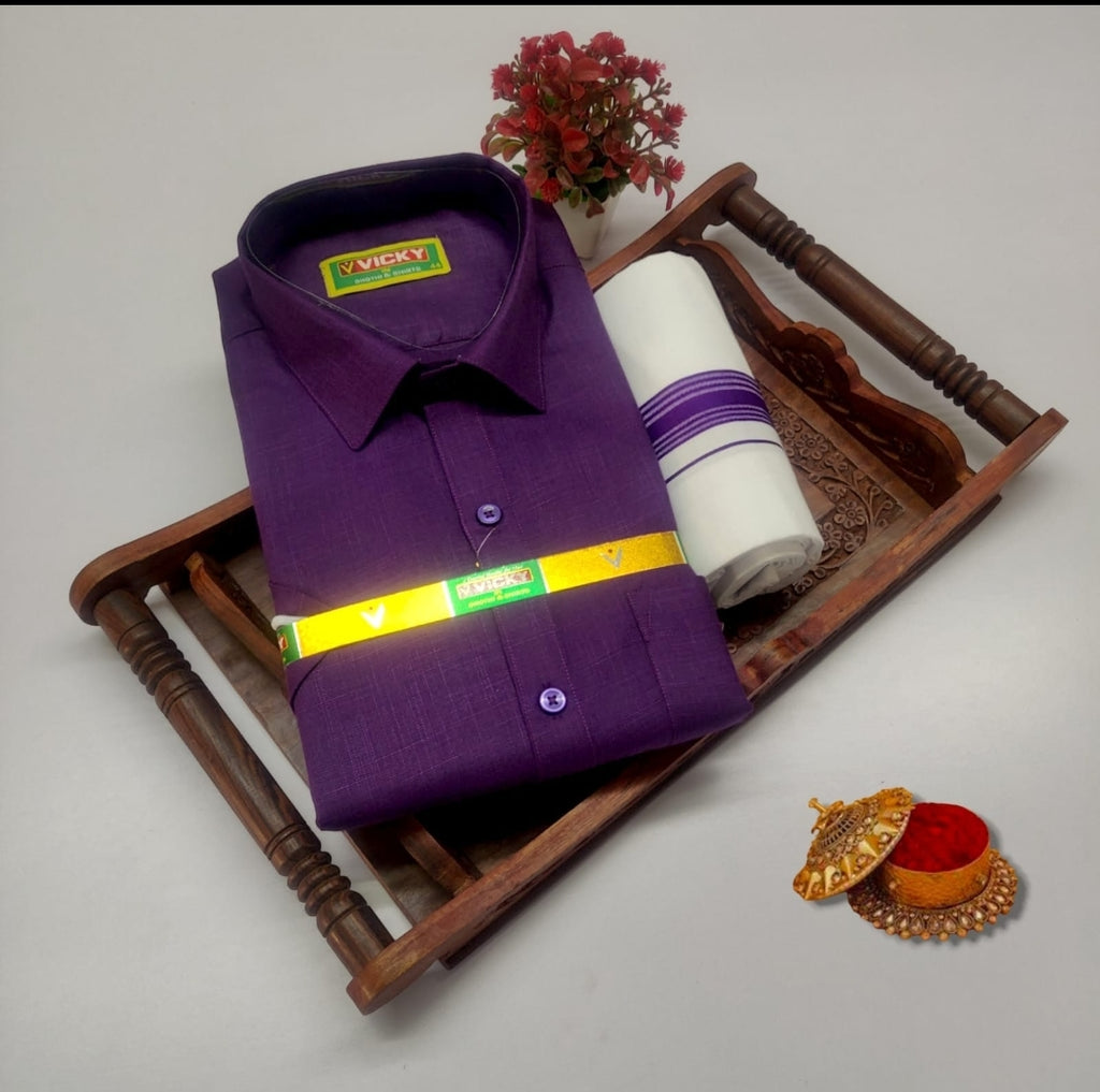 Premium Men's Traditional Shirt & Mundu Combo Set