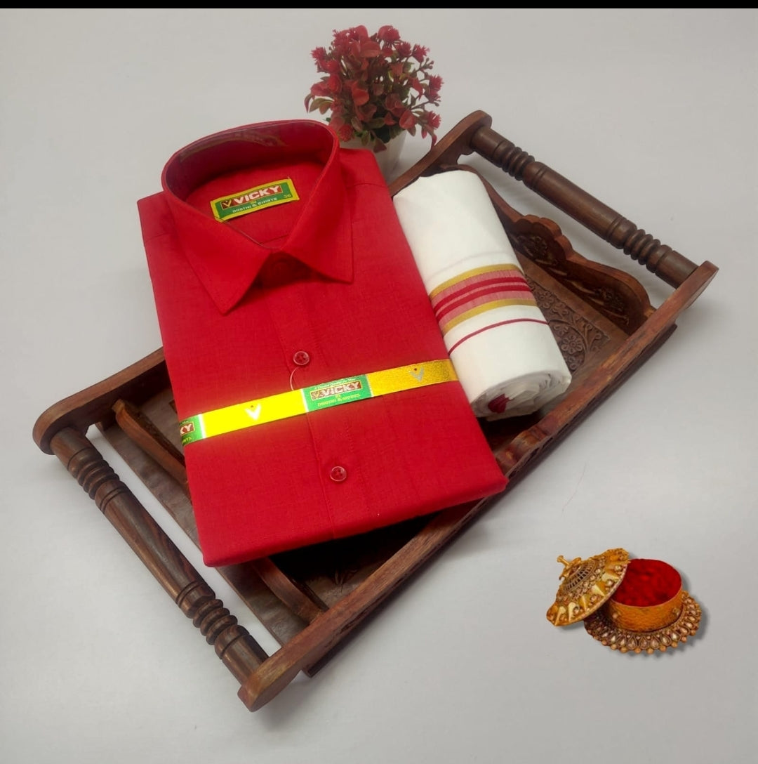 Premium Men's Traditional Shirt & Mundu Combo Set