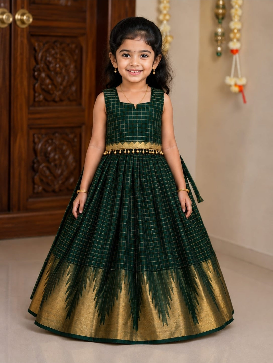 Kids Traditional Festive Pattu Gowns