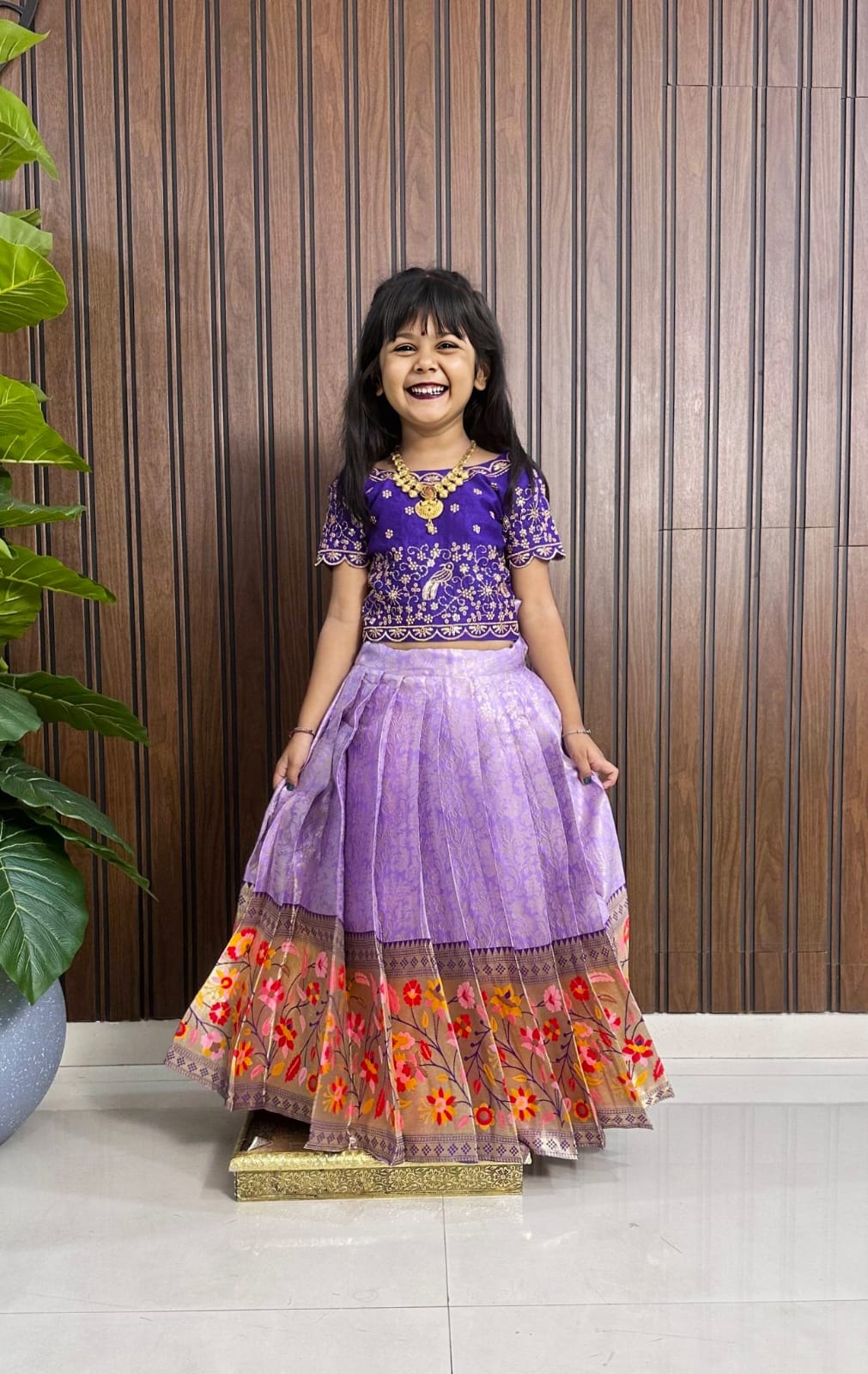 Paithani Kids Lehenga Choli – Silk Zari Weaving with Heavy Paithani Border