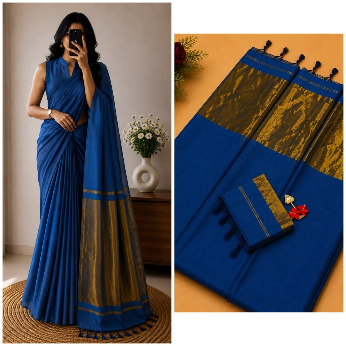 Nayanthara Inspired Khadi Saree