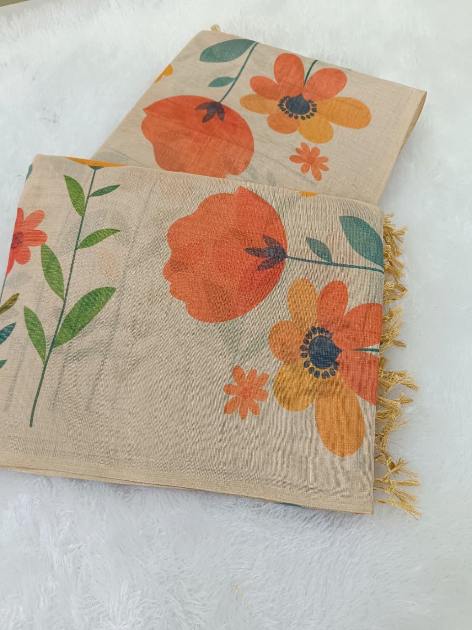 Premium Soft Tissue Silk Saree – Floral Digital Print