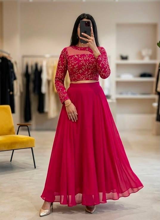 Trending Georgette Embroidered Lehenga Set