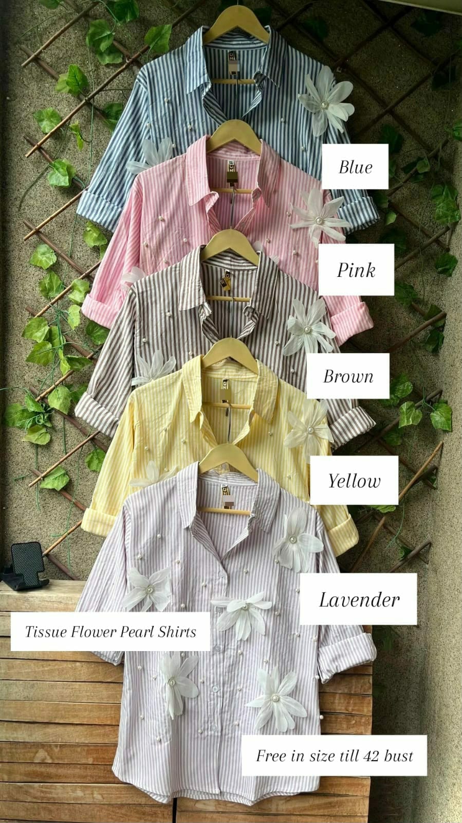 TISSUE FLOWER PEARL SHIRTS