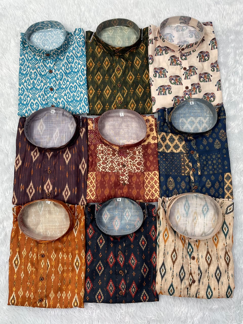B-Desi Full Sleeve Cotton Print Short Kurta