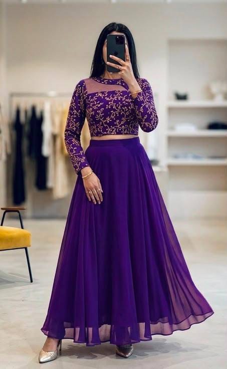 Trending Georgette Embroidered Lehenga Set