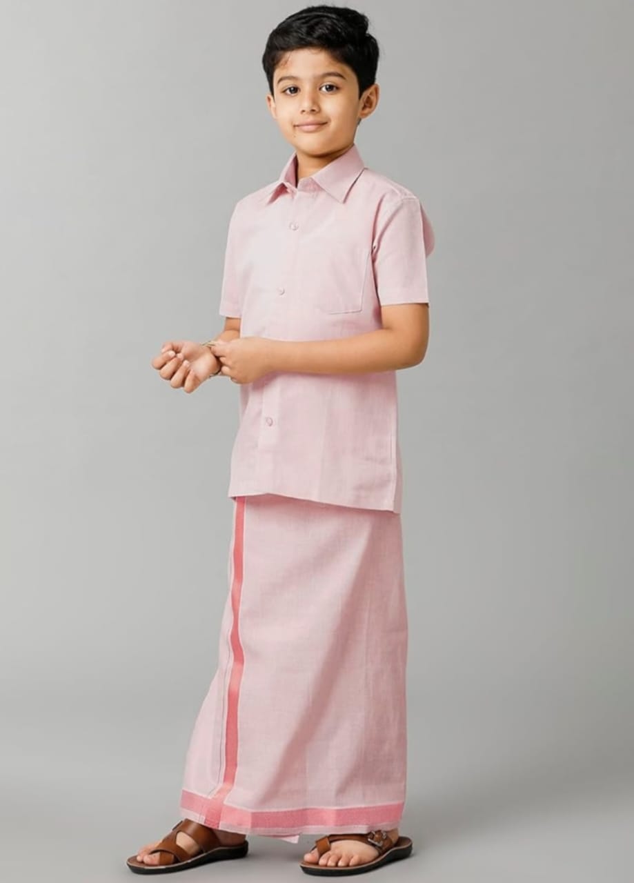 Kids Dhoti Shirt Set – Tissue Silk