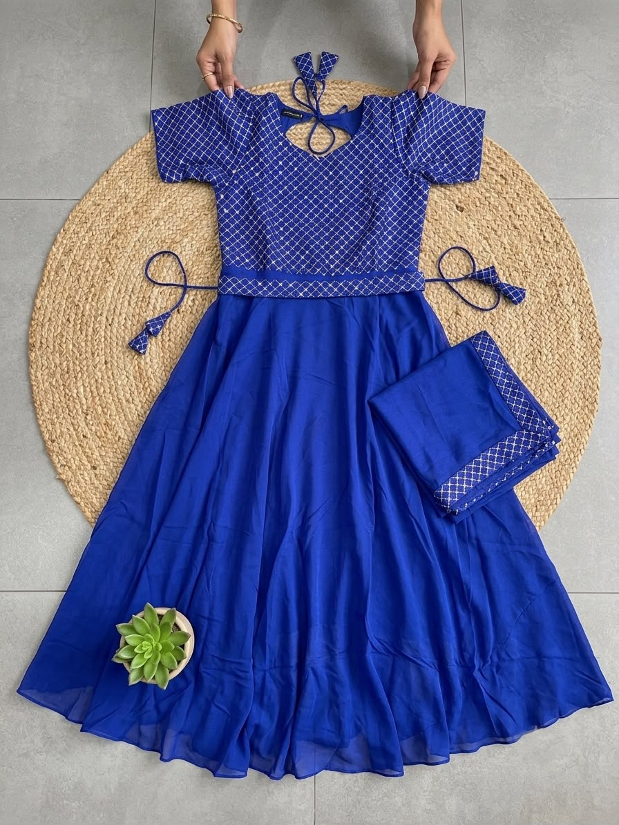 UNNATI Anarkali – Sparkling Georgette