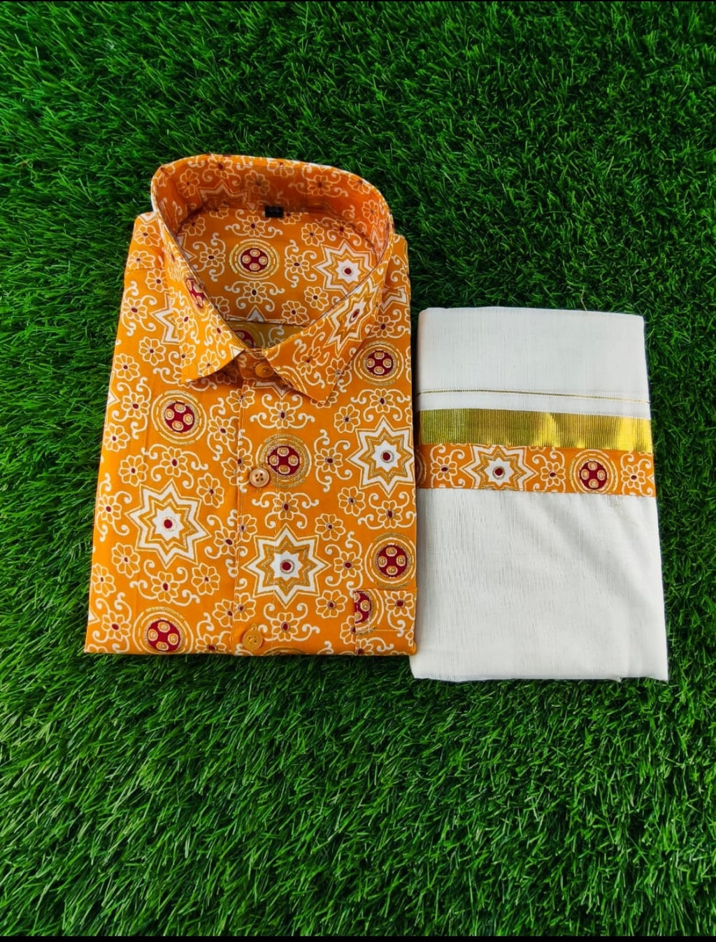 Kerala Traditional Shirt & Mundu Combo