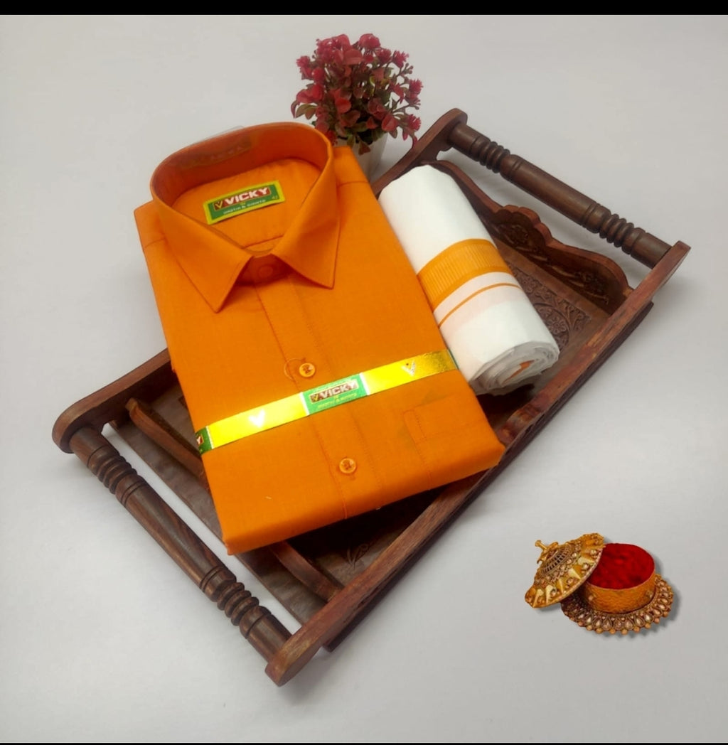 Premium Men's Traditional Shirt & Mundu Combo Set
