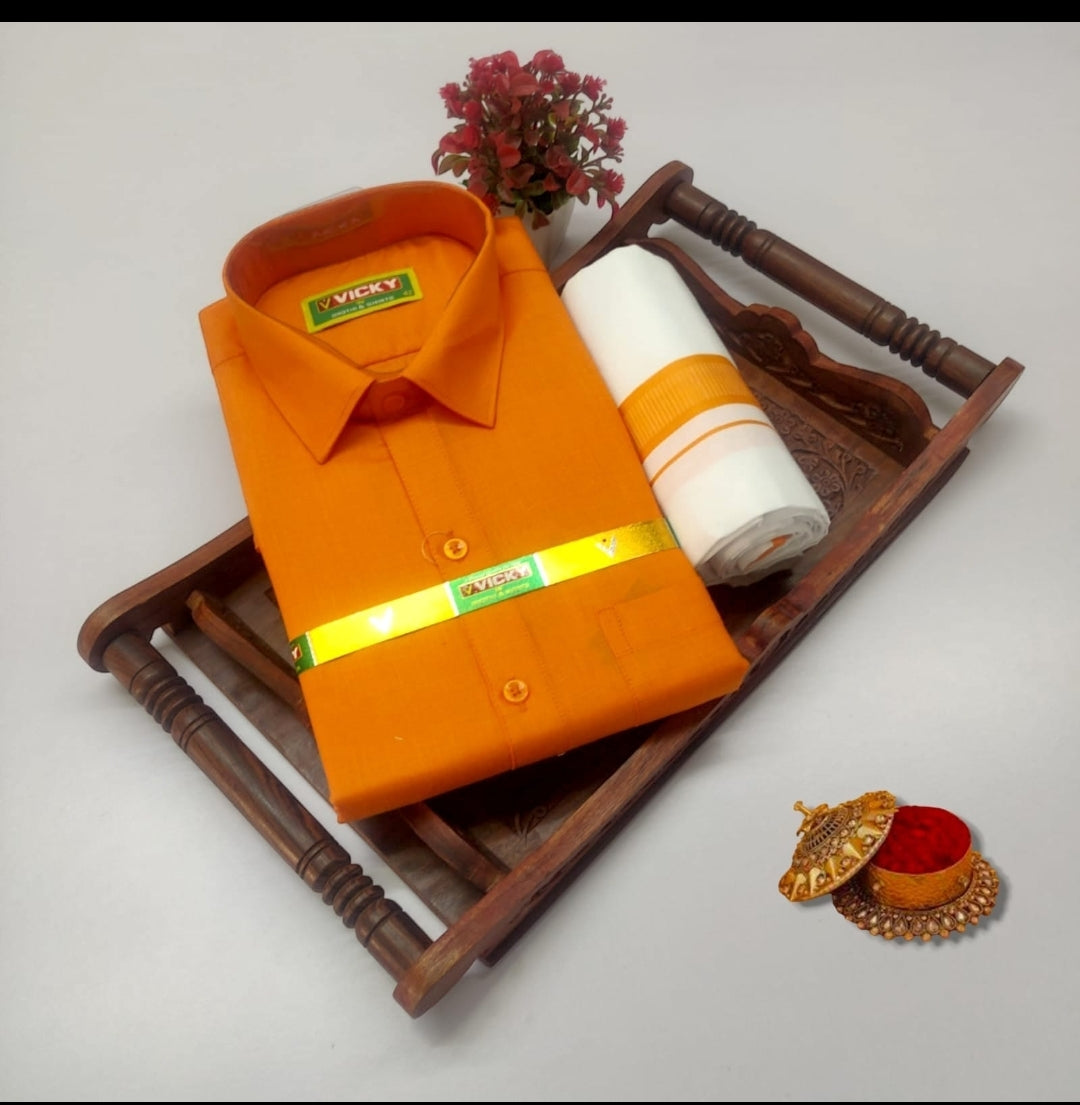 Premium Men's Traditional Shirt & Mundu Combo Set