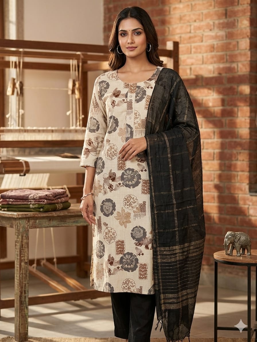 Heavy Vatikan Capsule Kurti Set (Kurti, Pant & Dupatta) - RC_FE 584F