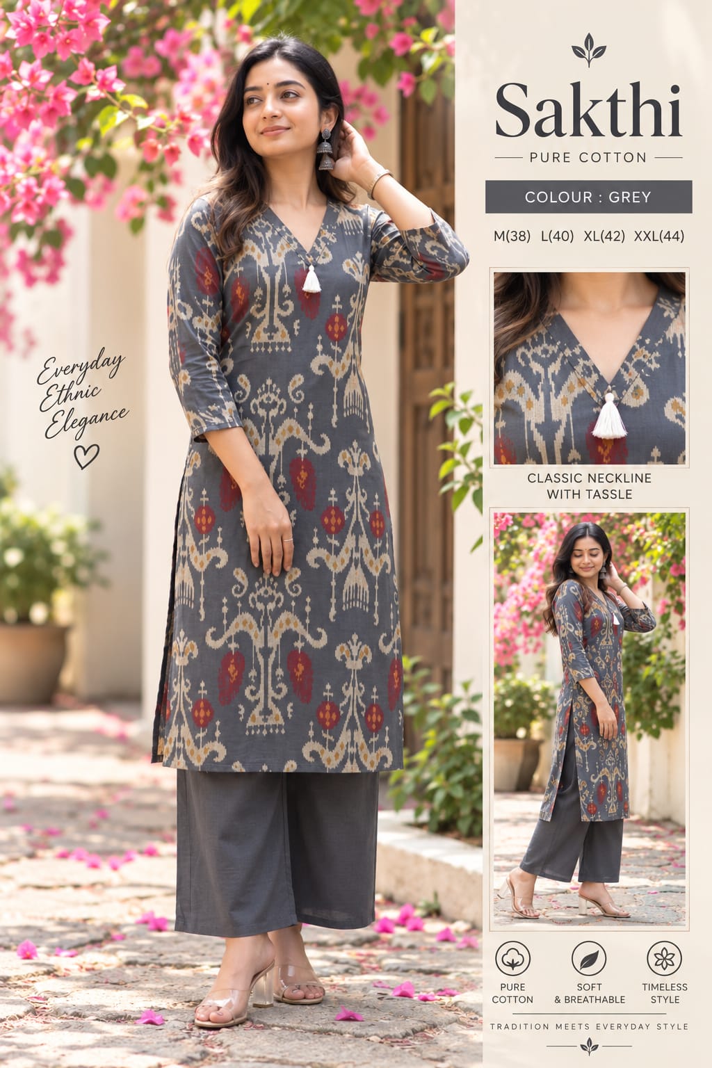 SAKTHI Cotton Co-Ord Set 🌸
