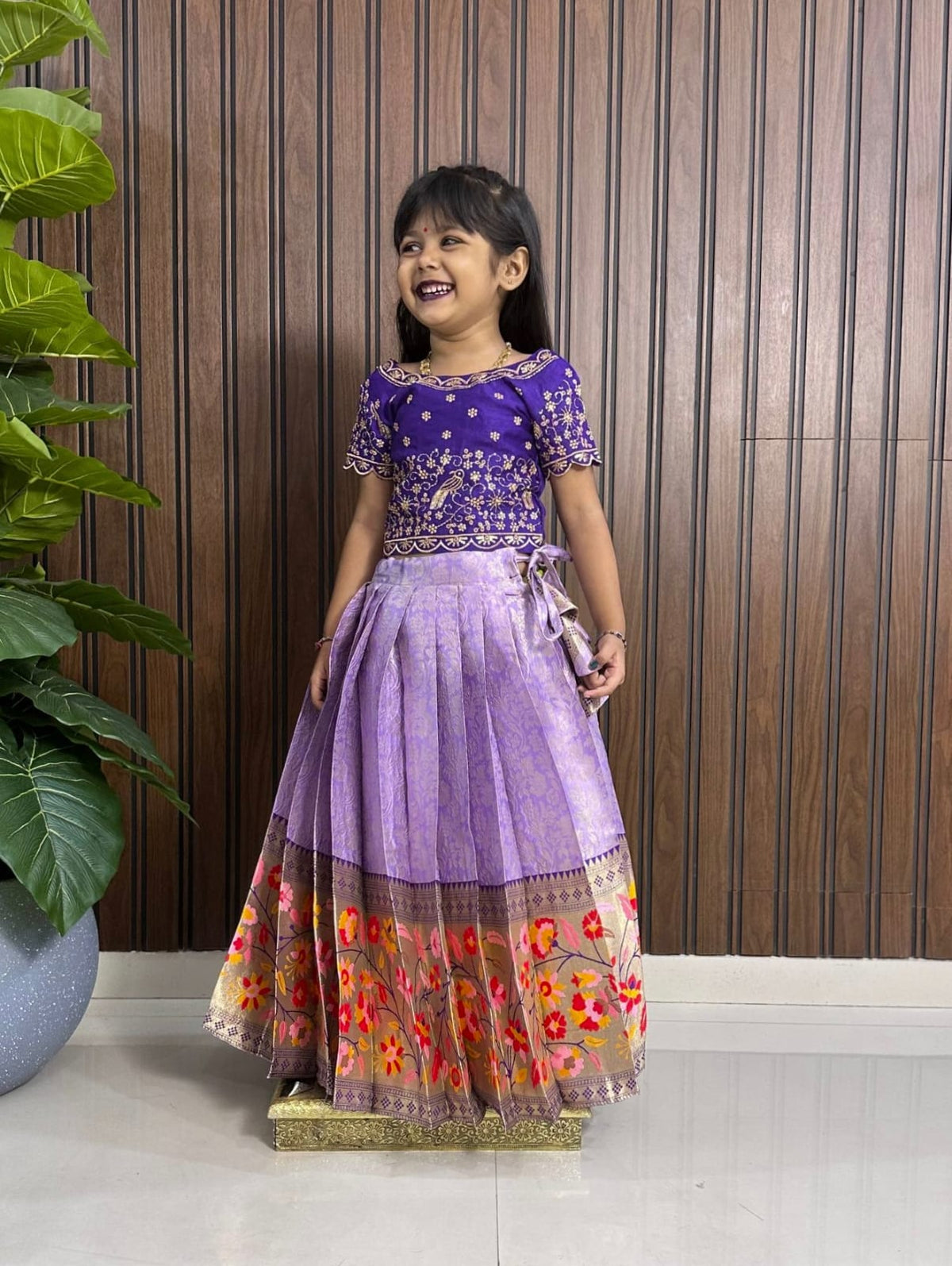 Paithani Kids Lehenga Choli – Silk Zari Weaving with Heavy Paithani Border