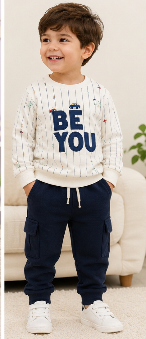 Kids Korean Fancy Winter Sweatshirt Set