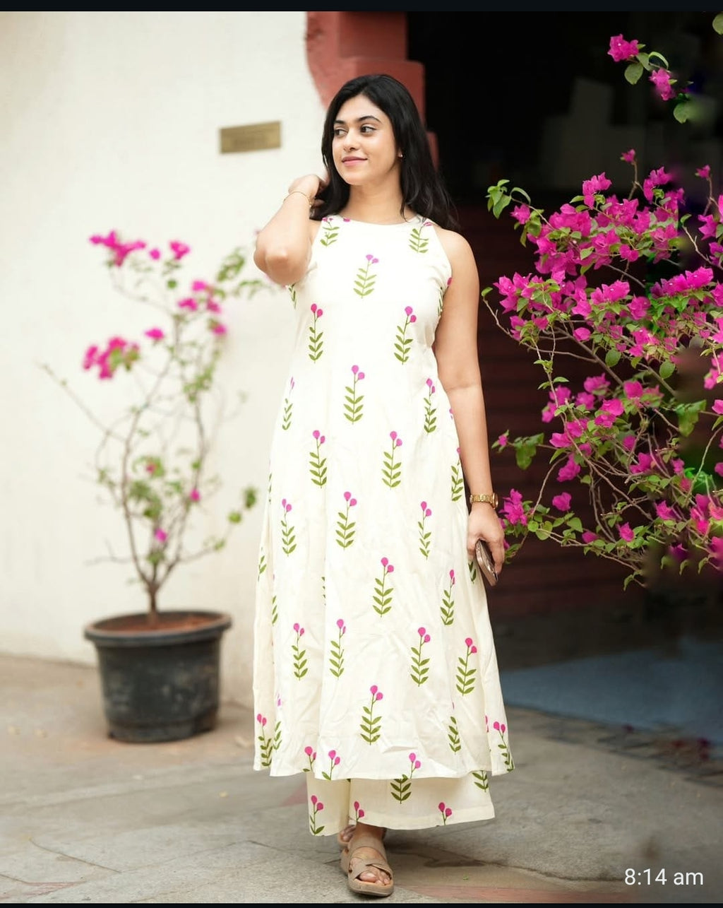 🌸 Premium Floral Pure Cotton Kurti & Palazzo Set 🌸