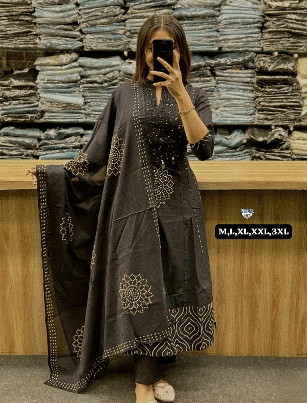 Premium Cotton Anarkali Kurti Set with Dupatta – Festive Collection