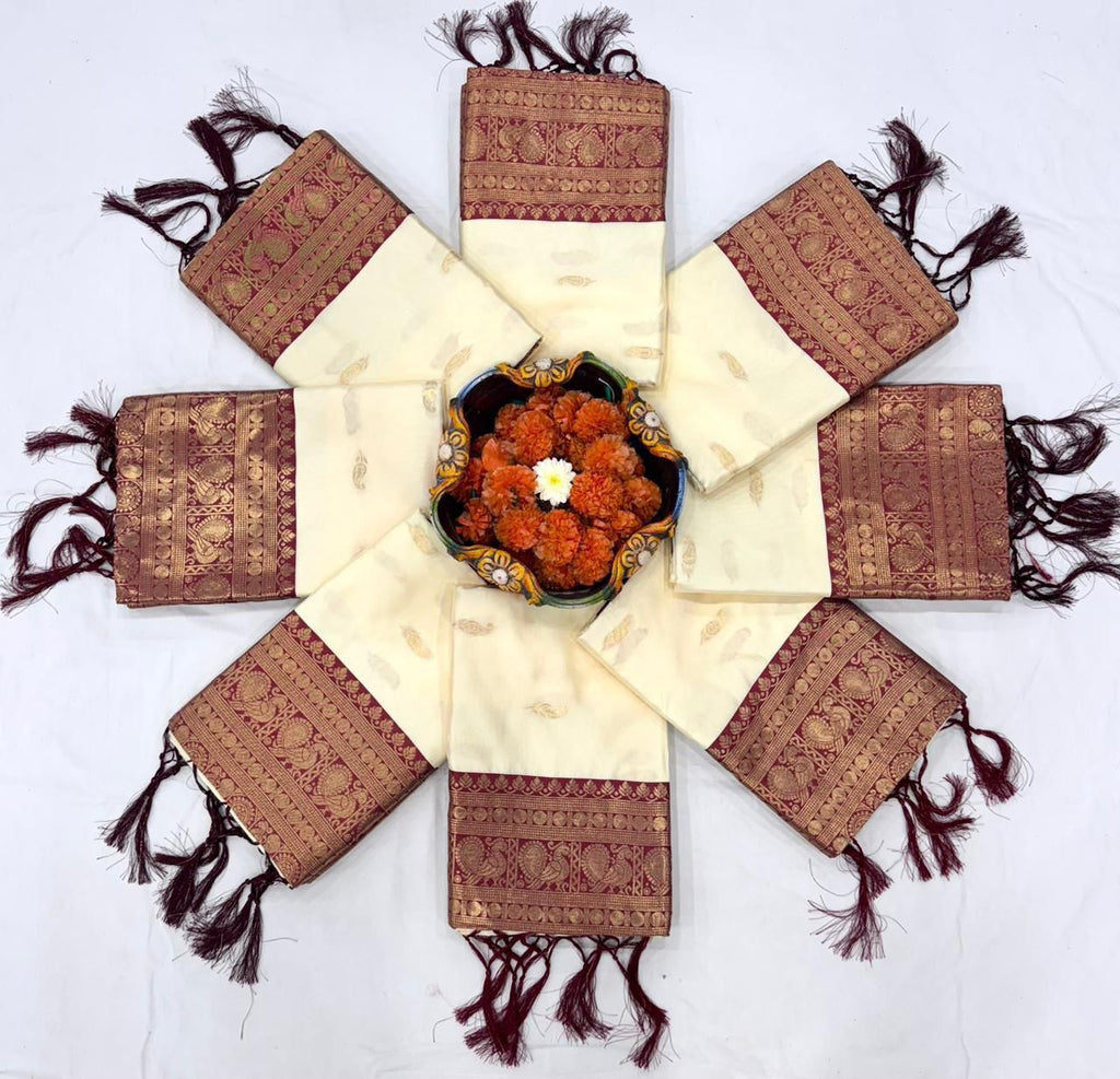 Pure Golden Zari Soft Banarasi Silk Saree