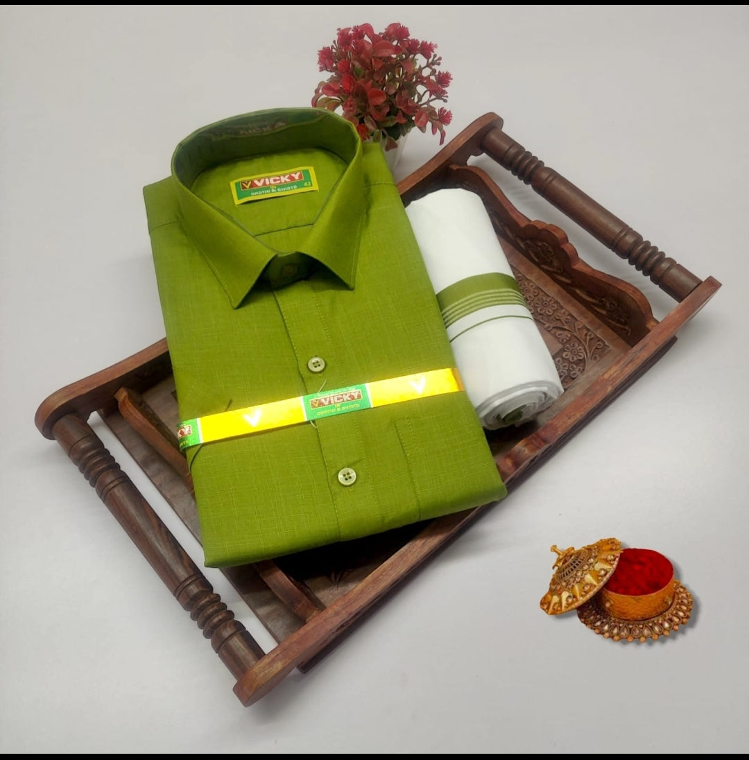 Premium Men's Traditional Shirt & Mundu Combo Set