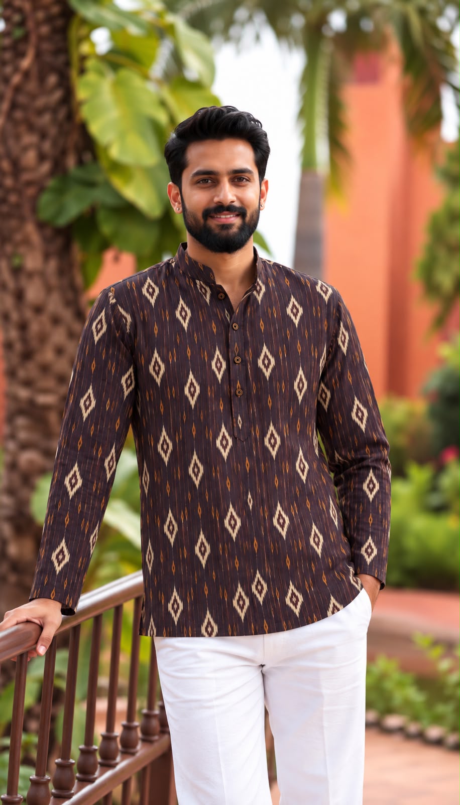 B-Desi Full Sleeve Cotton Print Short Kurta