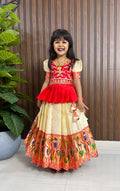 Paithani Kids Lehenga Choli – Silk Zari Weaving with Heavy Paithani Border
