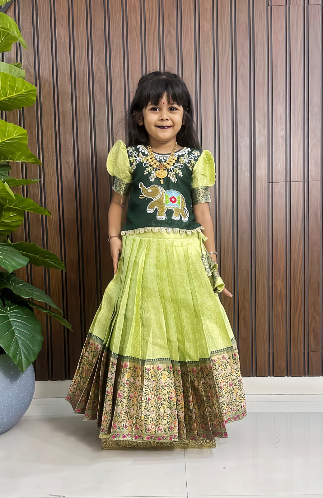 Paithani Kids Lehenga Choli – Silk Zari Weaving with Heavy Paithani Border