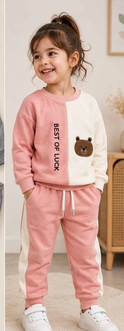Kids Korean Fancy Winter Sweatshirt Set