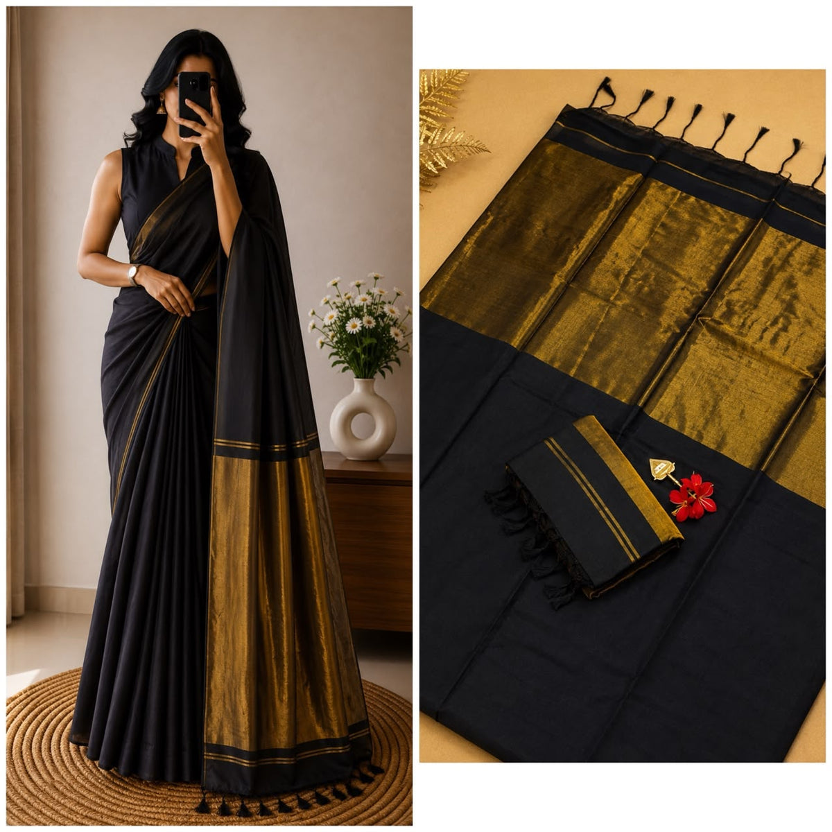 Nayanthara Inspired Khadi Saree