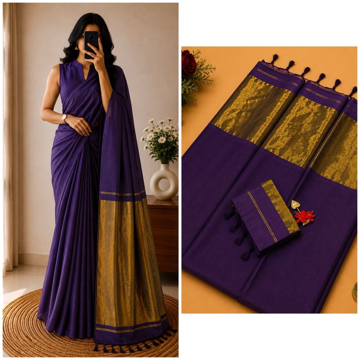 Nayanthara Inspired Khadi Saree