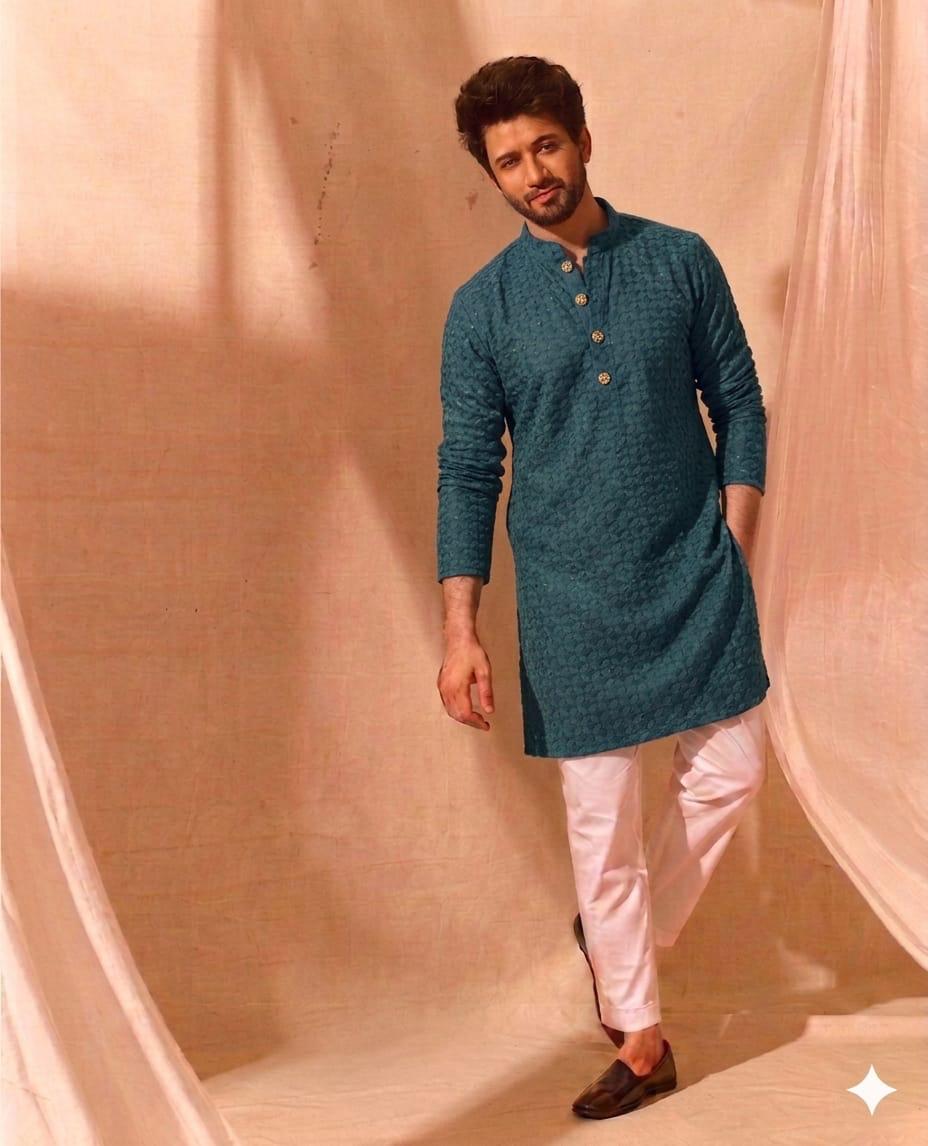 KALP Men’s Traditional Heavy Kurta with Payjama
