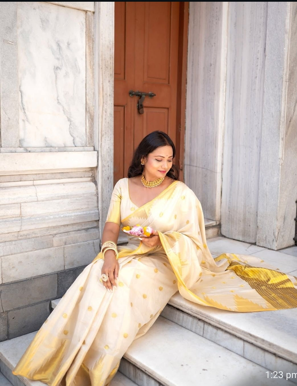 Kavyam Handloom Replica tissue Saree