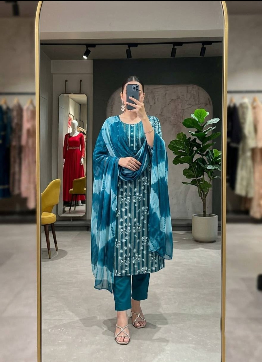 Women’s Floral Printed 3-Piece Kurta Set with Dupatta